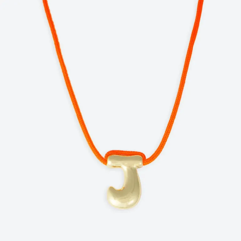 LA MOME BIJOU J Initial Joy Letter Necklace in Gold