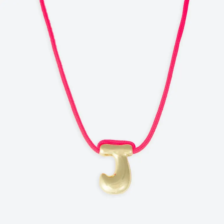 LA MOME BIJOU J Initial Joy Letter Necklace in Gold