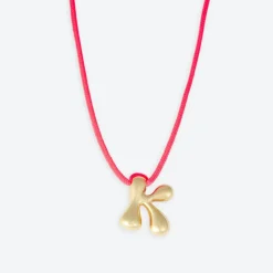 LA MOME BIJOU K Initial Joy Letter Necklace in Gold