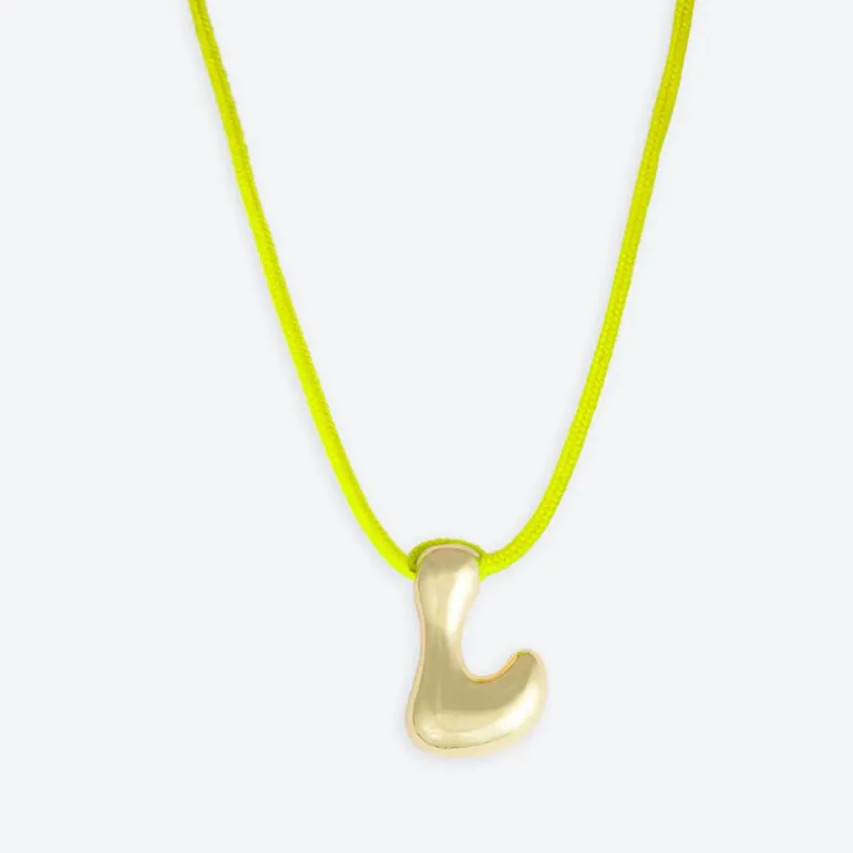LA MOME BIJOU L Initial Joy Letter Necklace in Gold