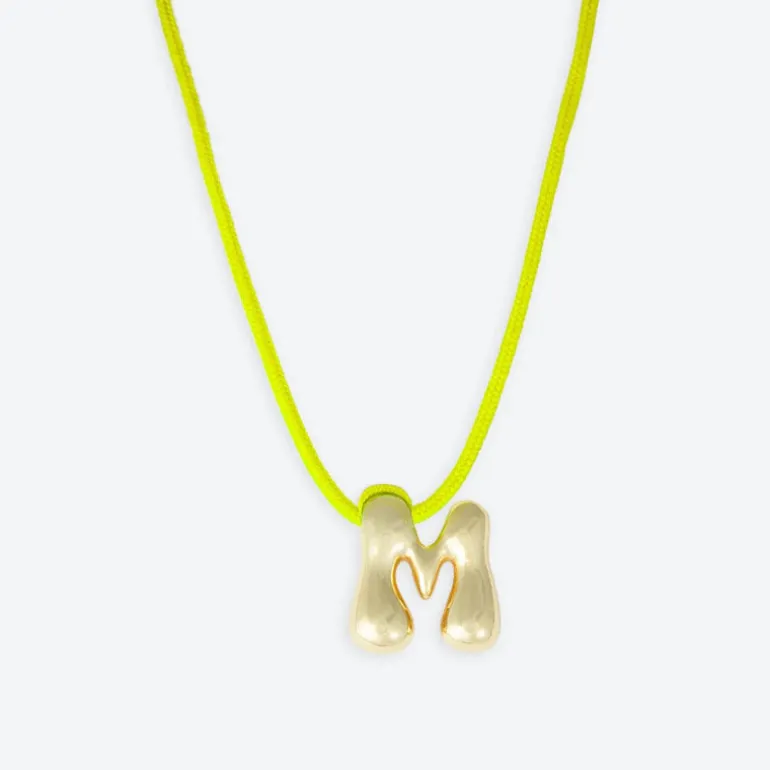 LA MOME BIJOU M Initial Joy Letter Necklace in Gold