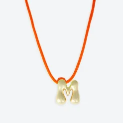 LA MOME BIJOU M Initial Joy Letter Necklace in Gold