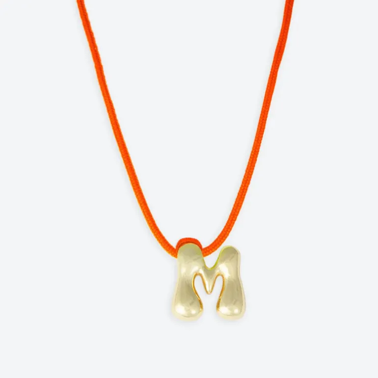 LA MOME BIJOU M Initial Joy Letter Necklace in Gold