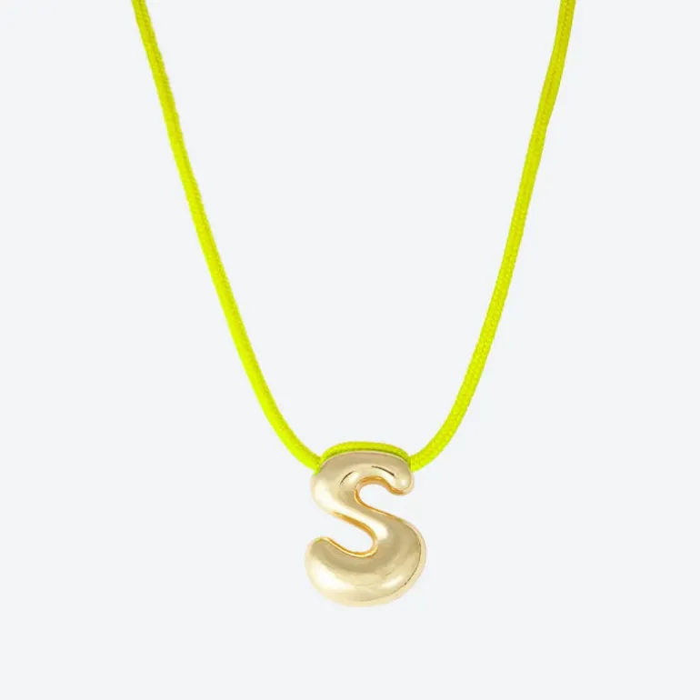 LA MOME BIJOU S Initial Joy Letter Necklace in Gold