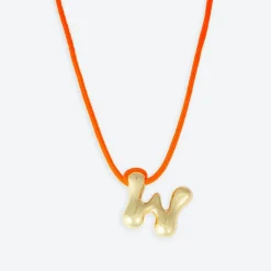 LA MOME BIJOU W Initial Joy Letter Necklace in Gold