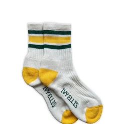 Ladies Starr Vintage Sport Cotton Socks in Cream/Yellow | Collen & Clare