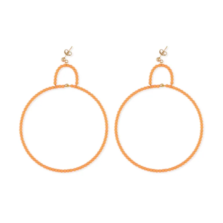 Large Hoop Earrings in Orange | Collen & Clare