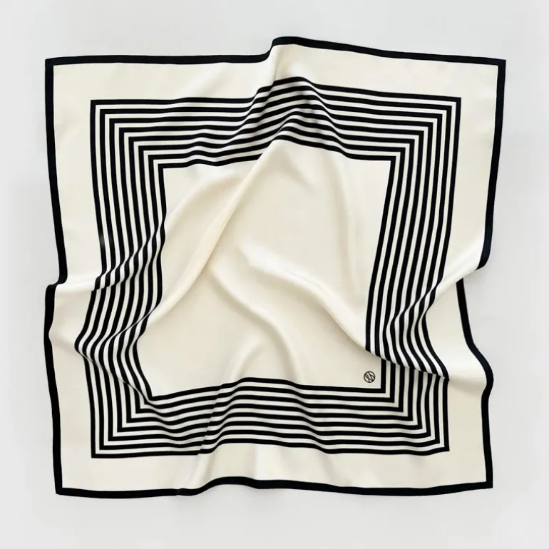 LE SCARF No. 1 Scarf 65cm in Cream & Black