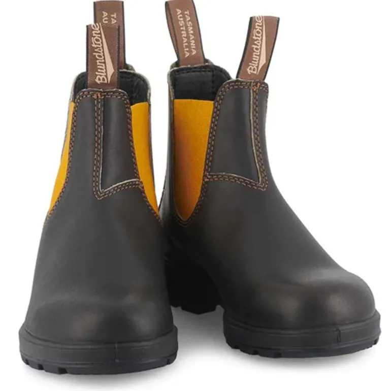1919 Leather Boots in Brown/Mustard | Collen and Clare