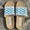 LES MAURICETTES Candice Sandals in Blue/White