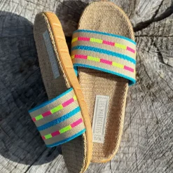 LES MAURICETTES Nicole Sandals in Pink/Yellow