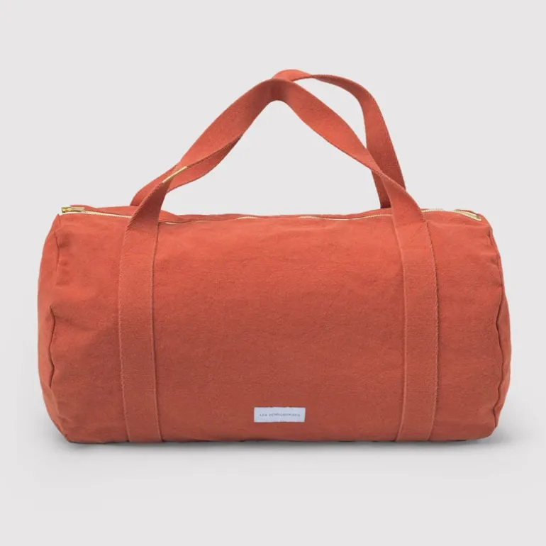 LES PENSIONNAIRES Organic Cotton Bowling Bag in Flamboyant Orange