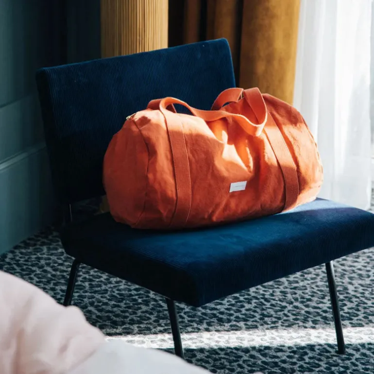 LES PENSIONNAIRES Organic Cotton Bowling Bag in Flamboyant Orange