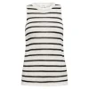 LEVETE ROOM Gaba 2 Stripe Vest Top in Star White Combo