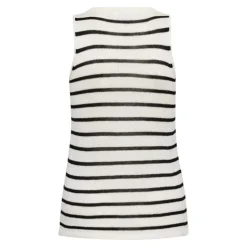 LEVETE ROOM Gaba 2 Stripe Vest Top in Star White Combo