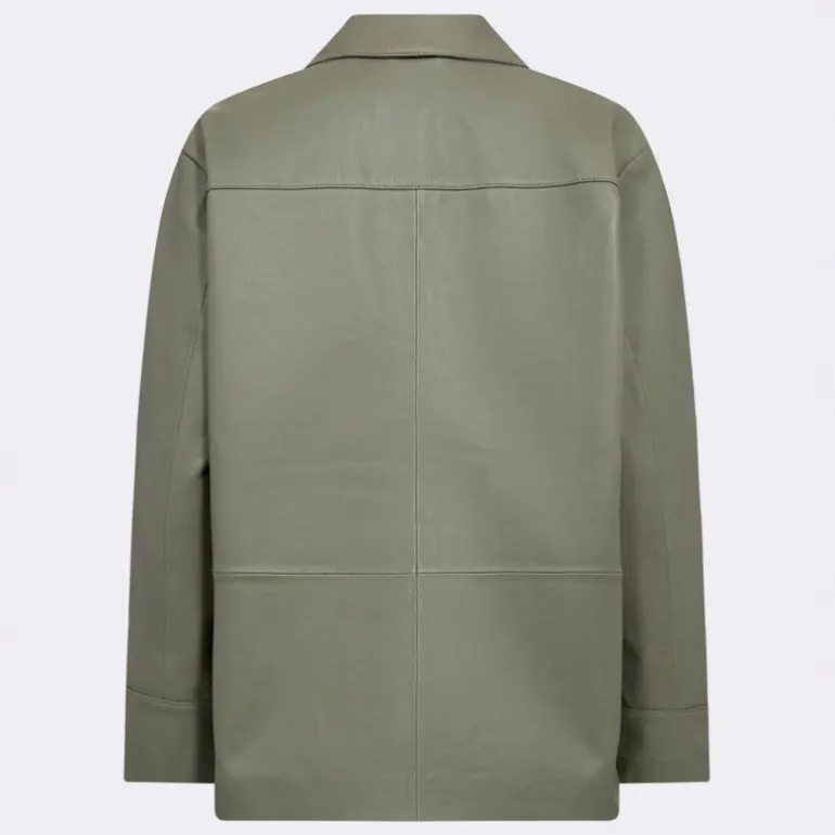 LEVETE ROOM Globa 35 Leather Jacket in Tea Leaf
