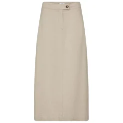 LEVETE ROOM Naja 22 Linen Mix Skirt in Island Fossil Melange