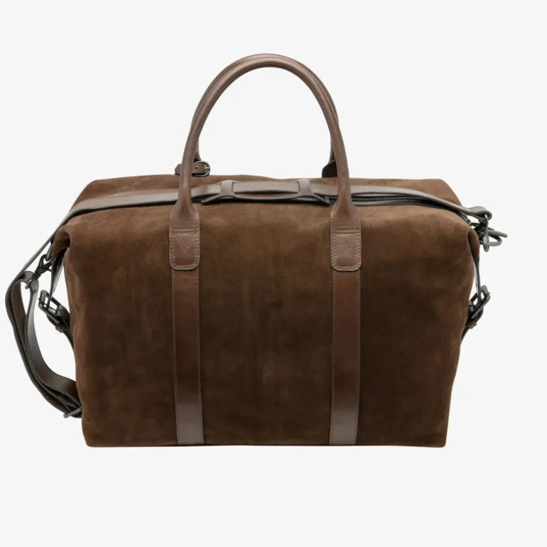 LOAKE Balmoral Polo Suede Weekend Bag in Brown