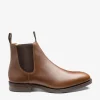 LOAKE Chatsworth Waxed Chelsea Boots in Dainite Brown