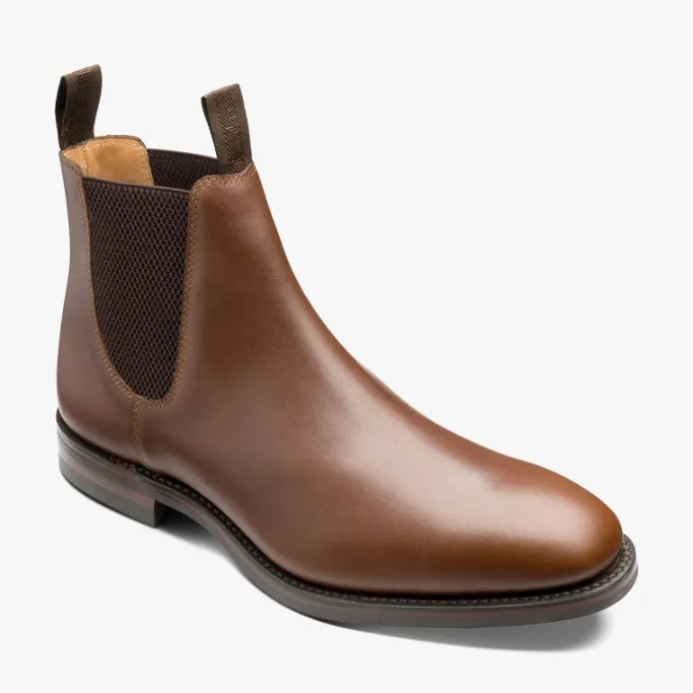 LOAKE Chatsworth Waxed Chelsea Boots in Dainite Brown