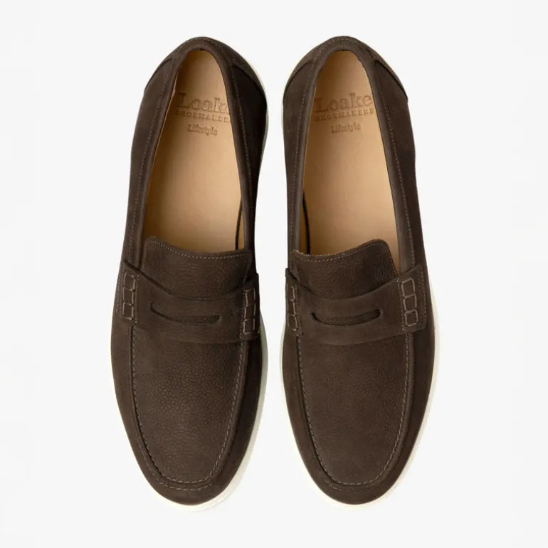 LOAKE Como Loafers in Dark Brown