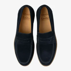 LOAKE Lucca Suede Loafers in Navy