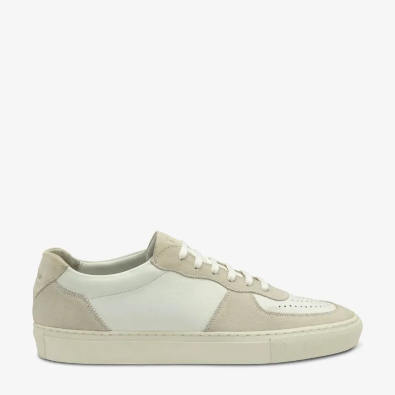LOAKE Rush Suede Sneakers in White/Sand