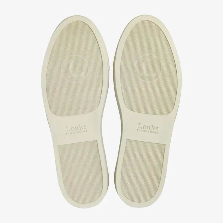 LOAKE Rush Suede Sneakers in White/Sand