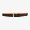 LOAKE William Suede Belt in Dark Brown