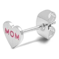 LULU COPENHAGEN Heart Mom Silver Plated Earring 1 pcs in Pink