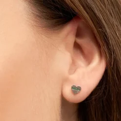 LULU COPENHAGEN Heart Mom Silver Plated Earring 1 pcs in Green