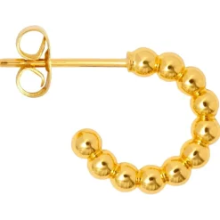 LULU COPENHAGEN Small Colour Ball Hoops in Gold