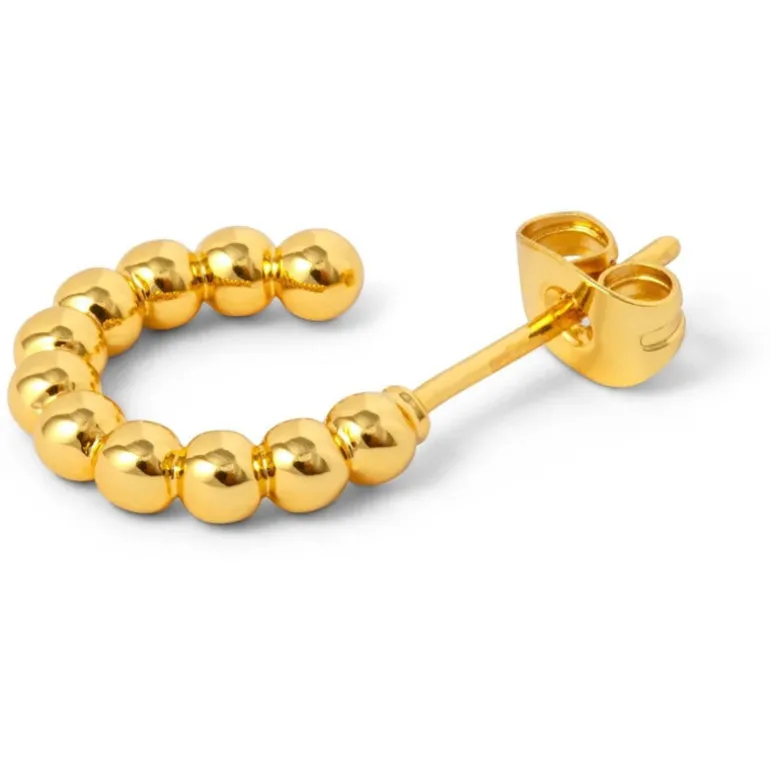 LULU COPENHAGEN Small Colour Ball Hoops in Gold