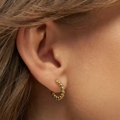 LULU COPENHAGEN Small Colour Ball Hoops in Gold