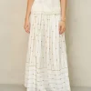 M.A.B.E Dacy EMB Maxi Skirt in Mustard