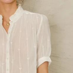 M.A.B.E Dacy EMB Top in Ecru