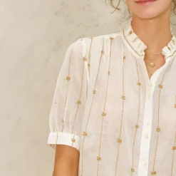 M.A.B.E Dacy EMB Top in Mustard