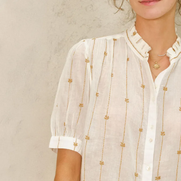 M.A.B.E Dacy EMB Top in Mustard