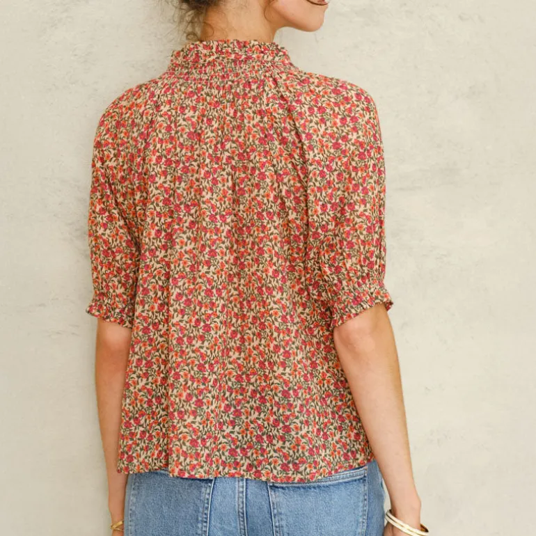 M.A.B.E Laney Print Long Sleeve Top in Multi