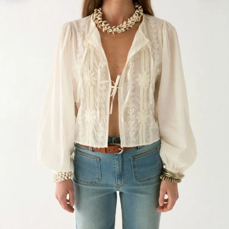 MAISON HOTEL Ludovica Blouse in Pearl