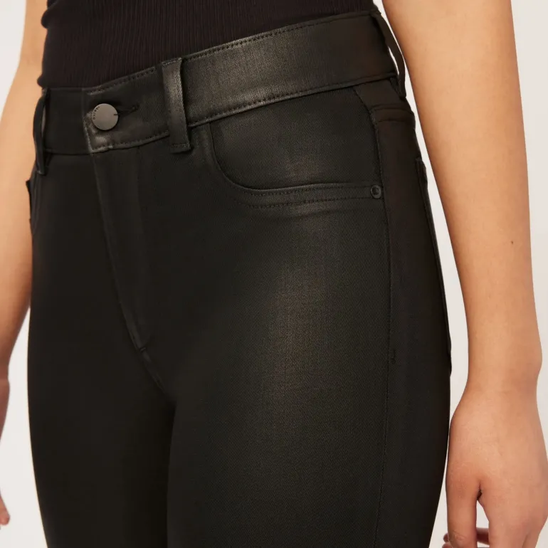 Mara Coated Straight Leg Jeans in Black | Collen & Clare