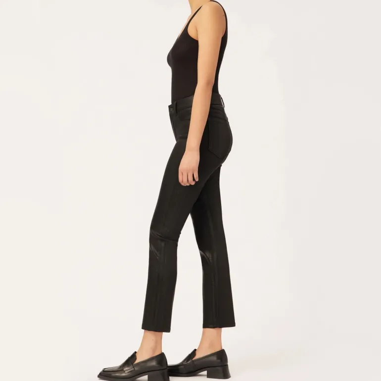 Mara Coated Straight Leg Jeans in Black | Collen & Clare
