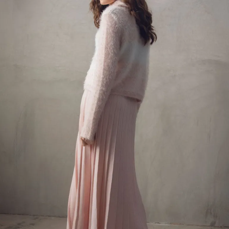 MARBLE Contrast Roll Neck Sweater in Pink Mix