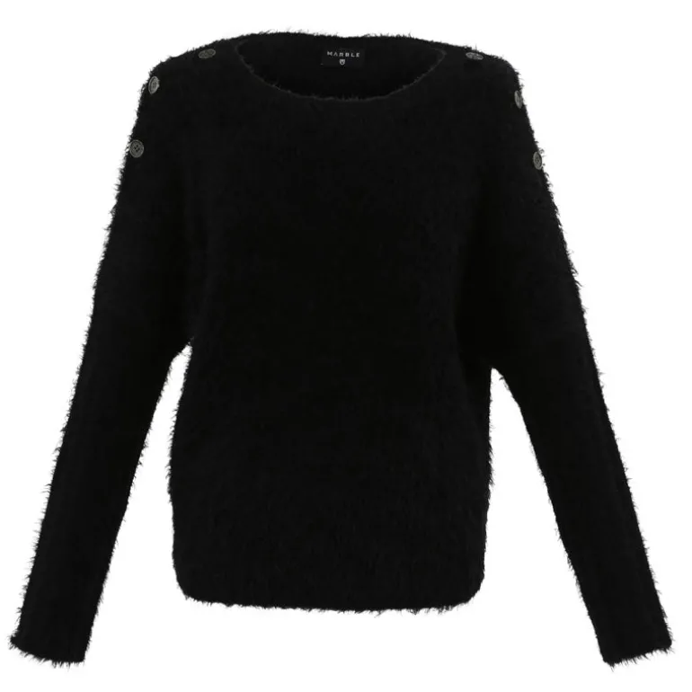 MARBLE Simple Sweater in Black