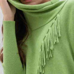 MARBLE Slouchy Roll Neck Sweater in Green