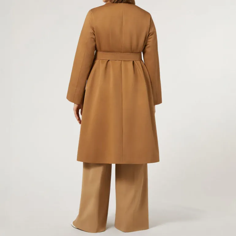 MARINA RINALDI Candido Water-Repellent Gabardine Trench Coat in Camel
