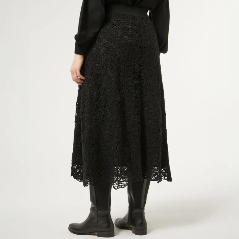 MARINA RINALDI Etruria Knitted Skirt in Black