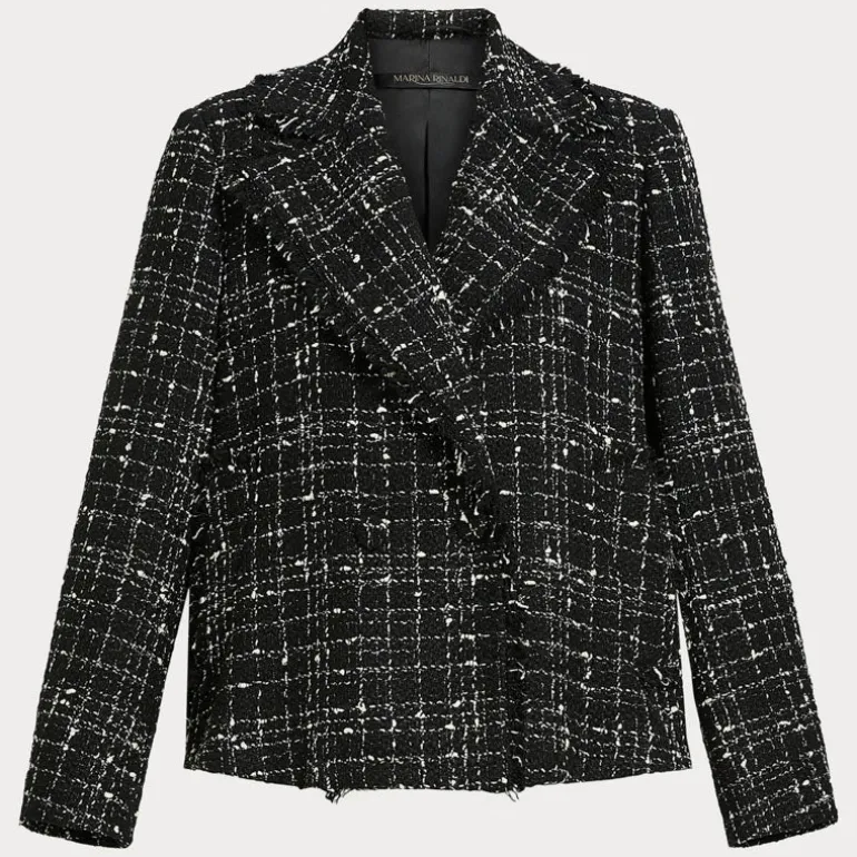 MARINA RINALDI Saggina Check Blazer in Black