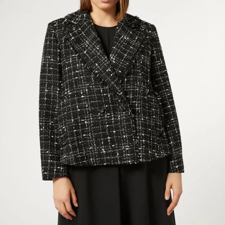 MARINA RINALDI Saggina Check Blazer in Black