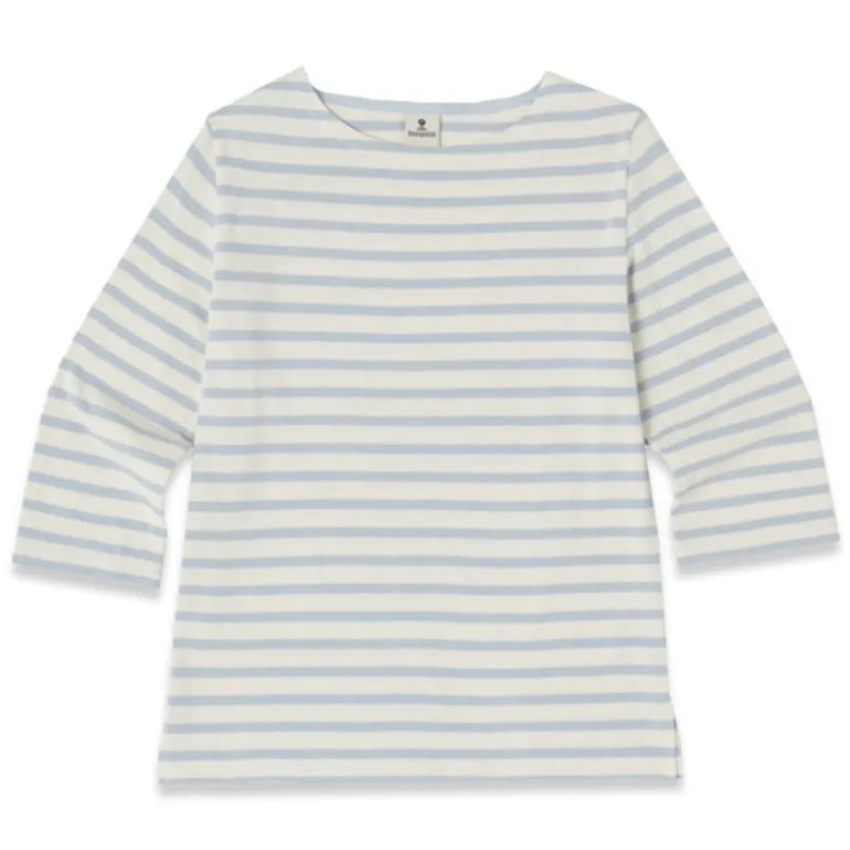 Marina Stripe Top in Ecru/Pale Blue | Collen & Clare